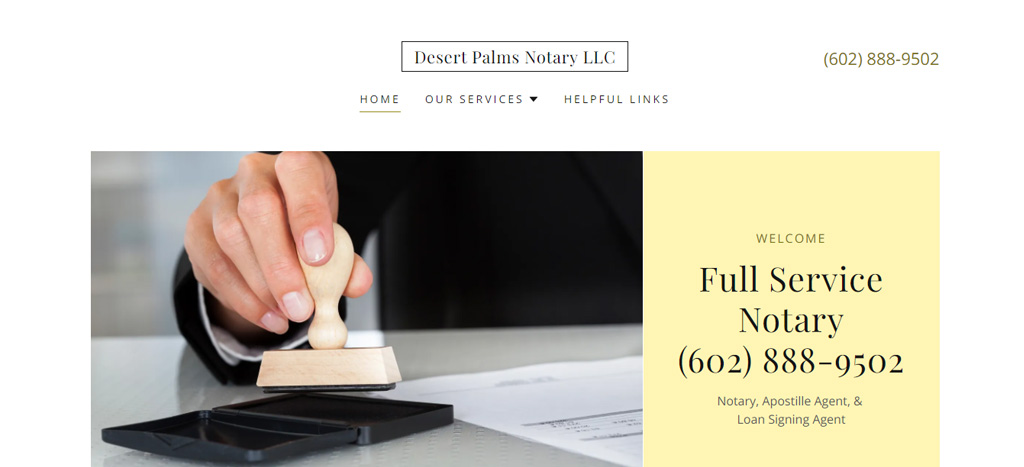 Desert Palms Notary LLC Homepage