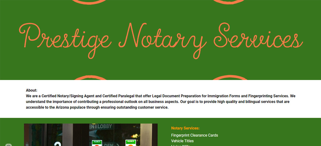 Prestige Notary Services LLC Homepage