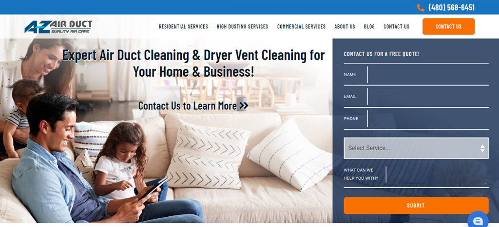 A-Z Air Duct LLC's Homepage