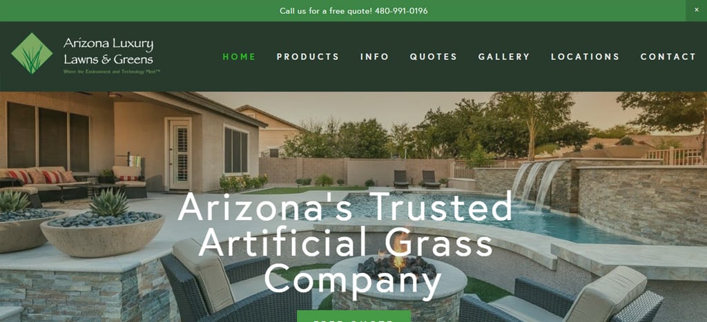 Arizona Luxury Lawns' Homepage