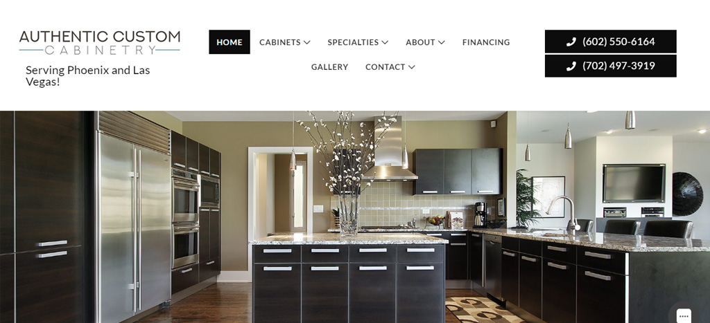 Authentic Custom Cabinetry's Homepage