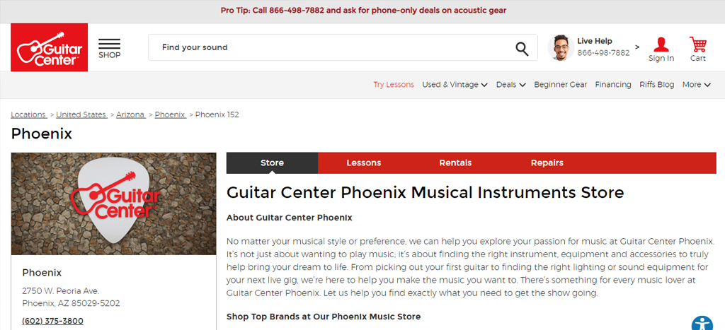 Guitar Center Phoenix's Homepage