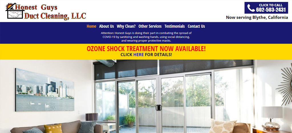 Honest Guys Duct Cleaning's Homepage
