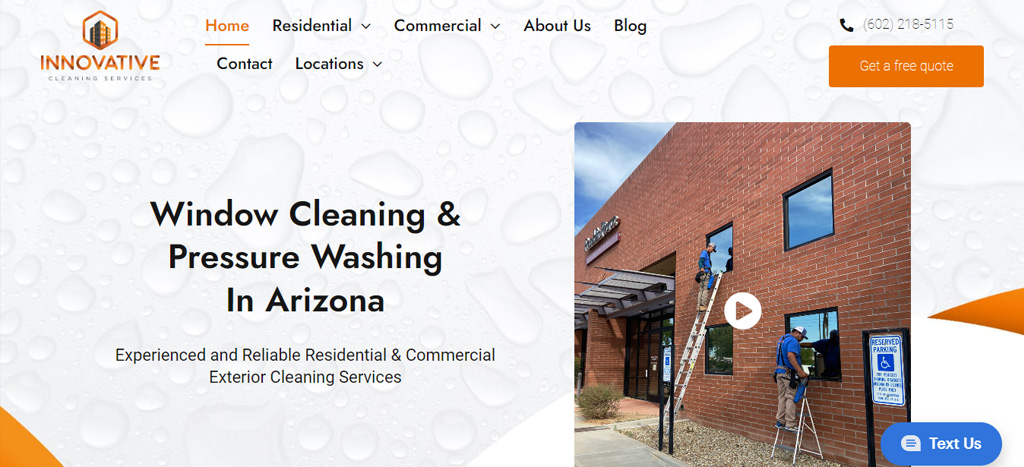 Innovative Cleaning Services' Homepage