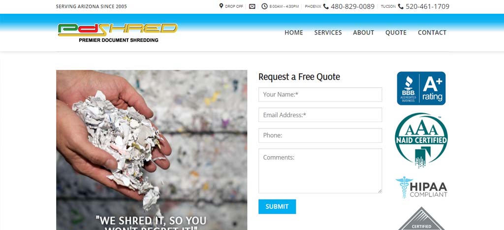 Premier Document Shredding's Homepage
