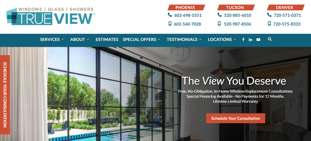 True View Windows & Glass' Homepage