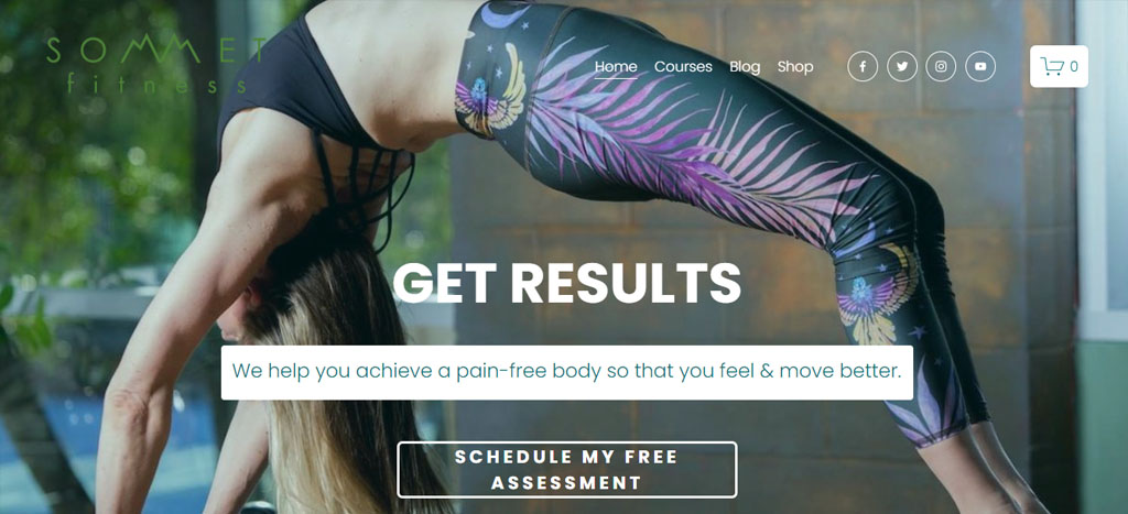 Sommet Fitness' Homepage