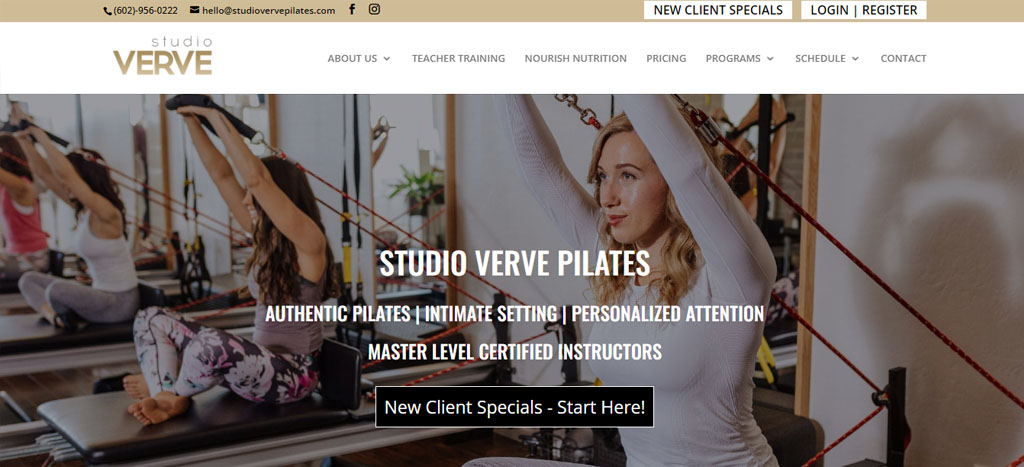 Studio Verve Pilates' Homepage