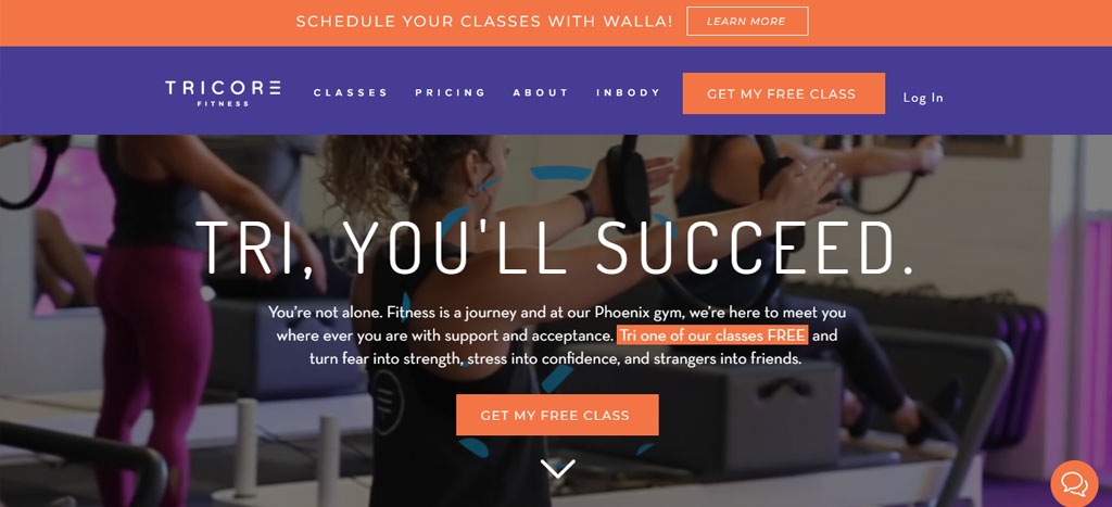 TriCore Fitness' Homepage