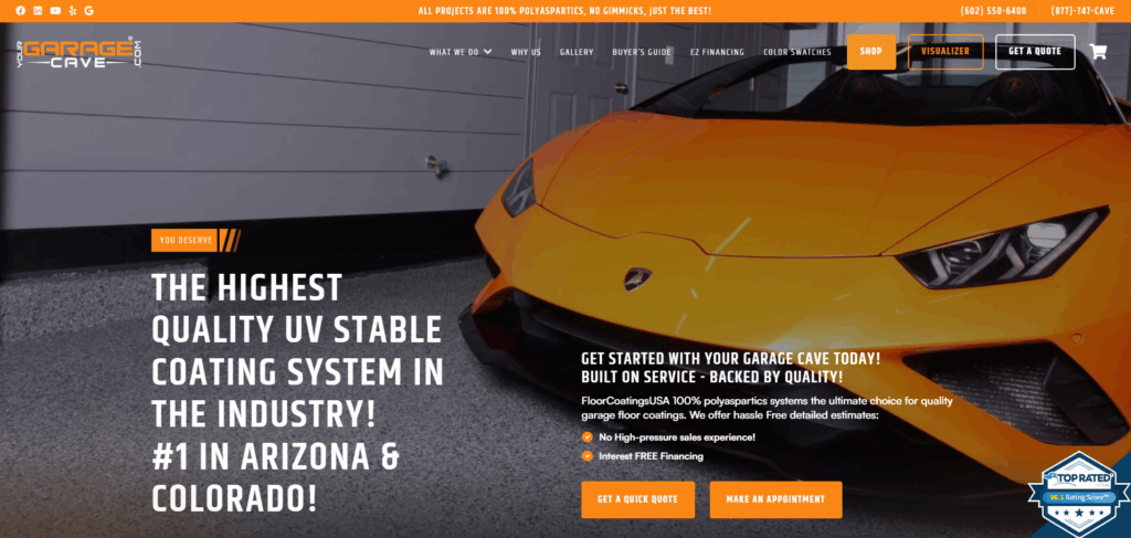 your garage cave homepage