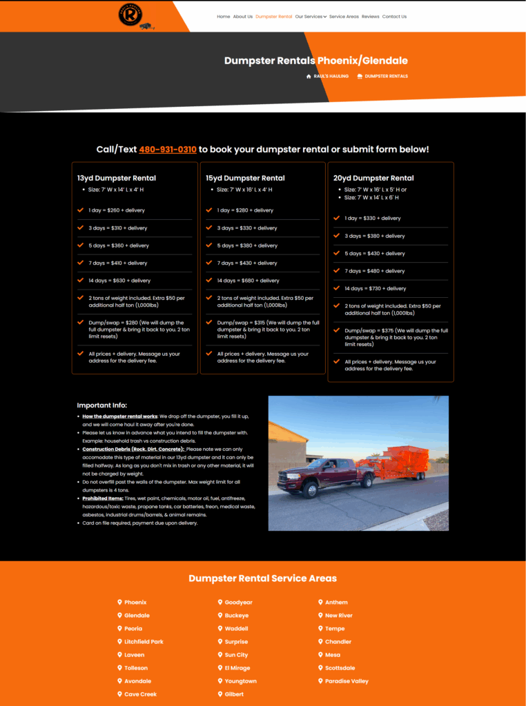 Dumpster Rental Page