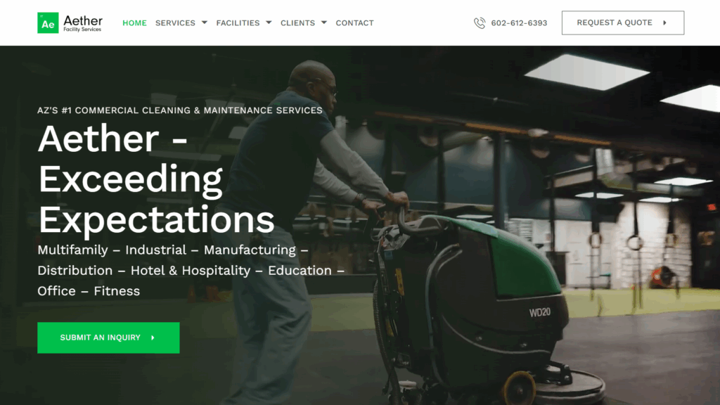 aether facility services homepage