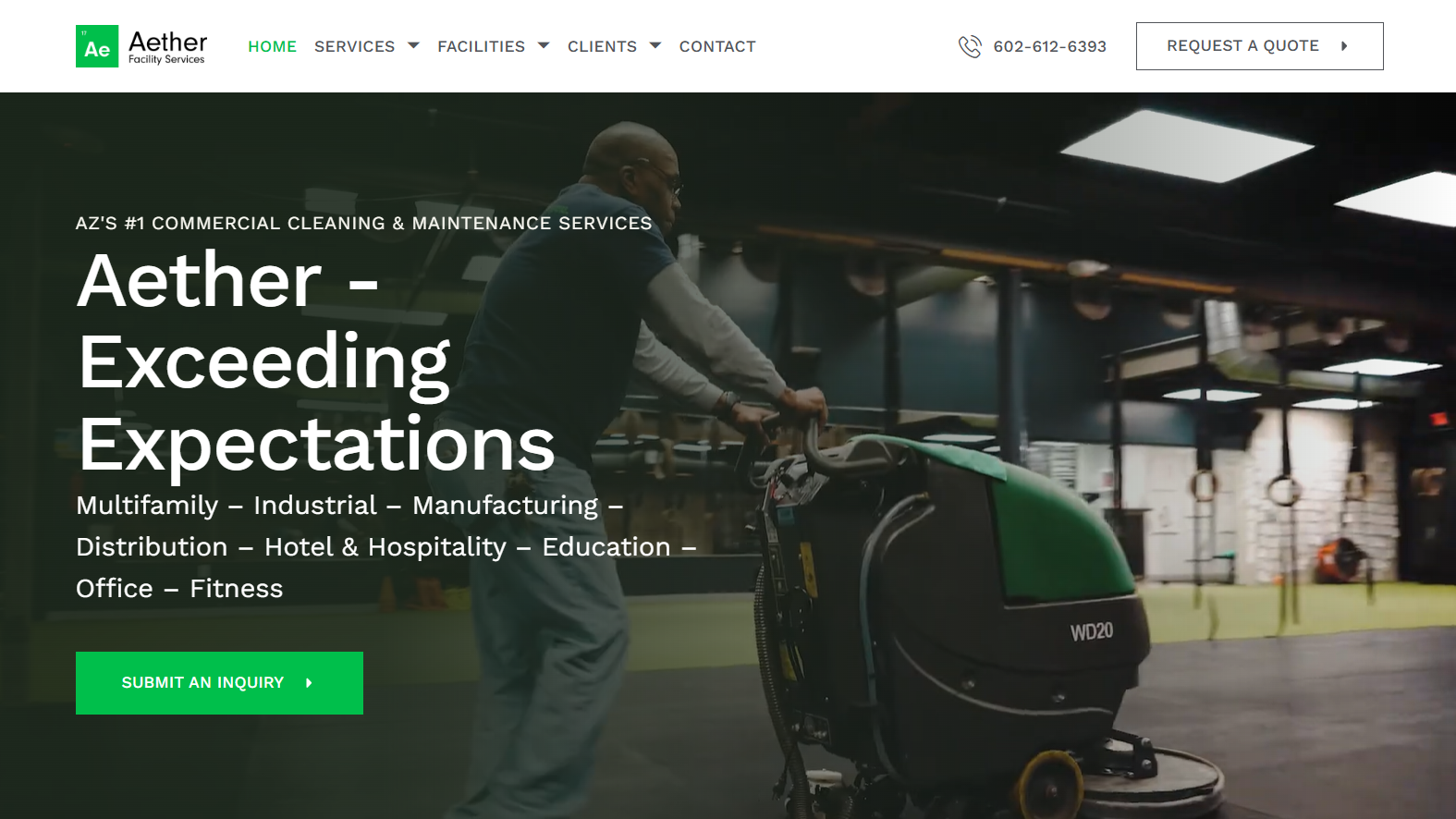 aether facility services homepage