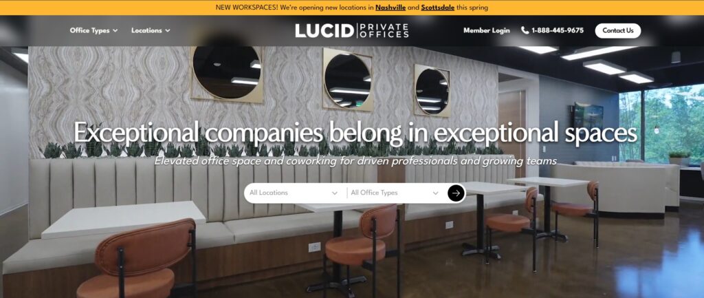 lucid private offices homepage